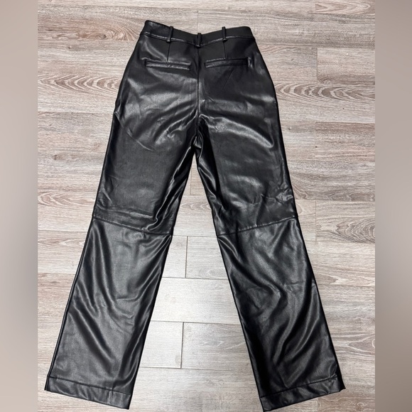 Reitmans Black Straight Leg Pleather Pants - Picture 4 of 4